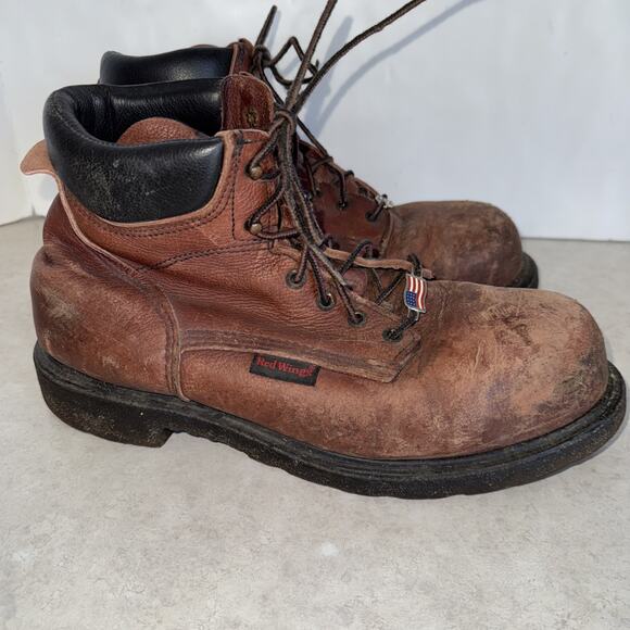 Red Wing ANSI Z41 PT99 MI/75 C/75 EH Leather Steel Toe BOOTS 11.5 12D Distress main image 12